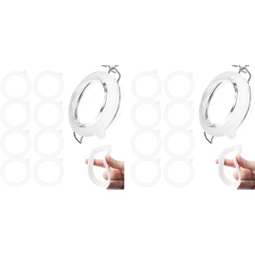 HASTHIP® 16PCS Silicone Sealing Rings for Mason Jar Inner Diameter 2.76 Inches Airtight Gaskets Reusable Anti-leak Seal for Aging Broken Rubber Glass Containers Kitchen HASTHIP® 16PCS Silicone Sealing Rings for Mason Jar Inner Diameter 2.76 Inches Airtight Gaskets Reusable Anti-leak Seal for Aging Broken Rubber Glass Containers Kitchen